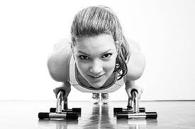 Girl performing exercise in home